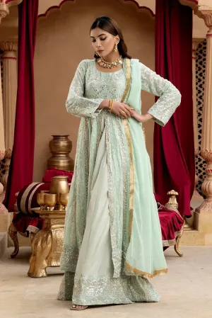 Manahils - Jal Pari RTW Collection - Kurti-B-007-Aqua