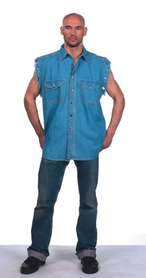 Mens Denim Light Blue Sleeveless, MSL-L-Blue-DL