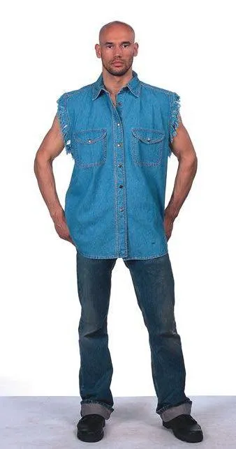 Mens Denim Light Blue Sleeveless, MSL-L-Blue-DL