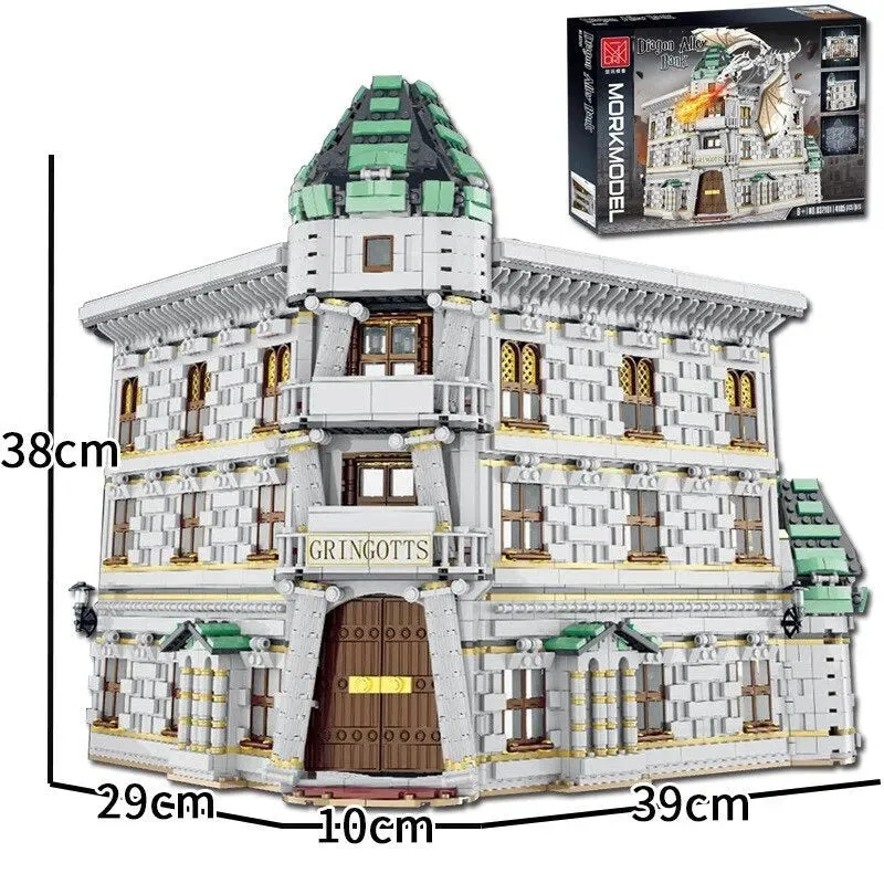 MOC Harry Potter Diagon Alley Magic Bank Bricks Toys