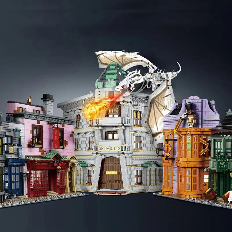 MOC Harry Potter Diagon Alley Magic Bank Bricks Toys