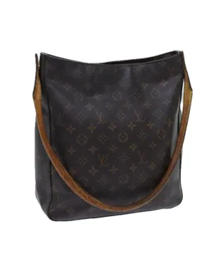 Monogram Shoulder Bag with Looping Design and Shoulder Drop 28cm