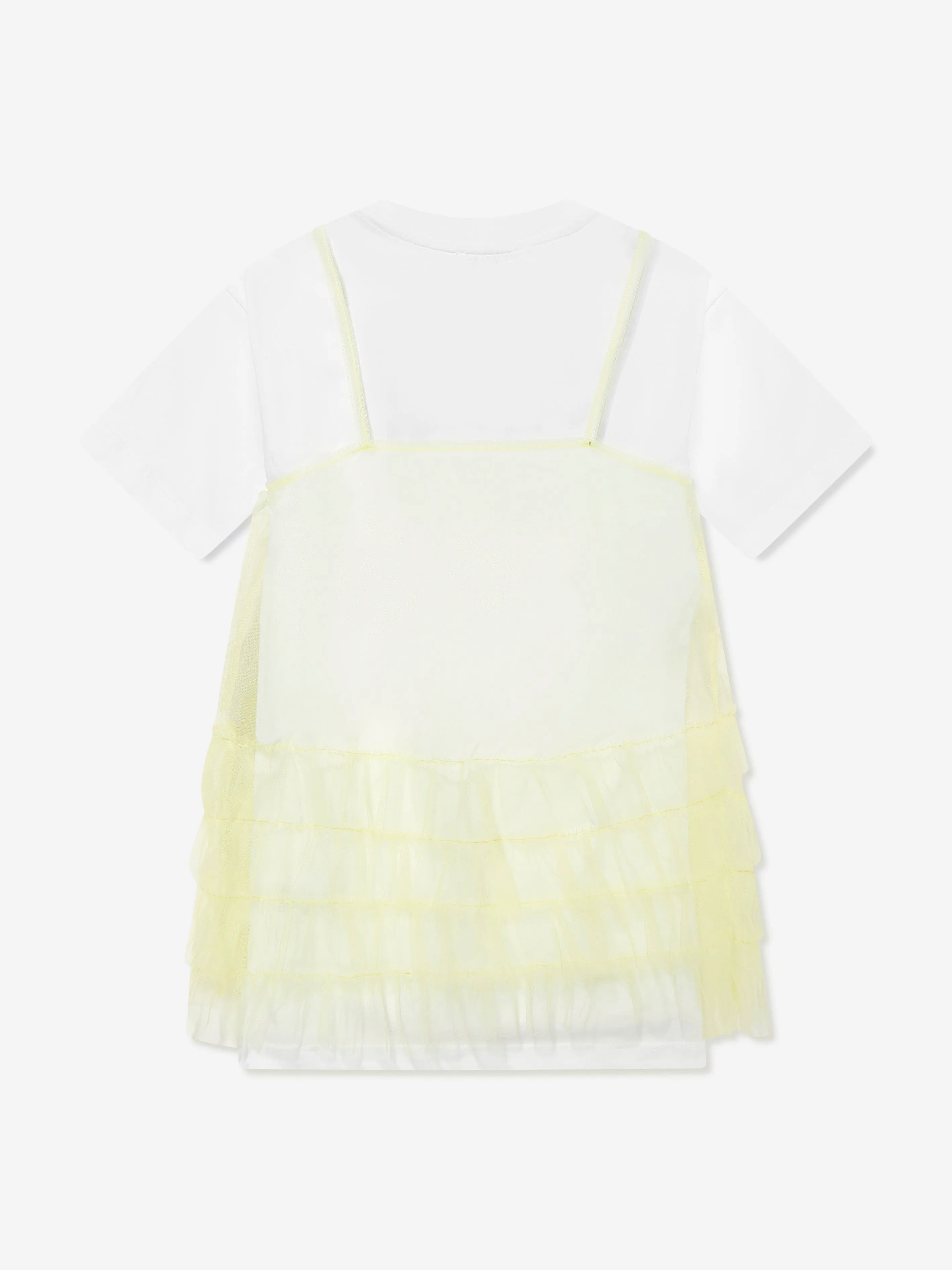 MSGM Girls Jersey And Tulle Dress in Green