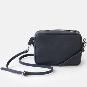 Navy Leather Camera Bag