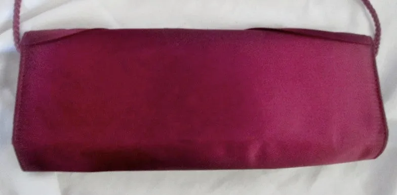 NEW APT. 9 Satin Handbag Evening Shoulder Bag ROSE PURPLE VIOLET Flower Vegan