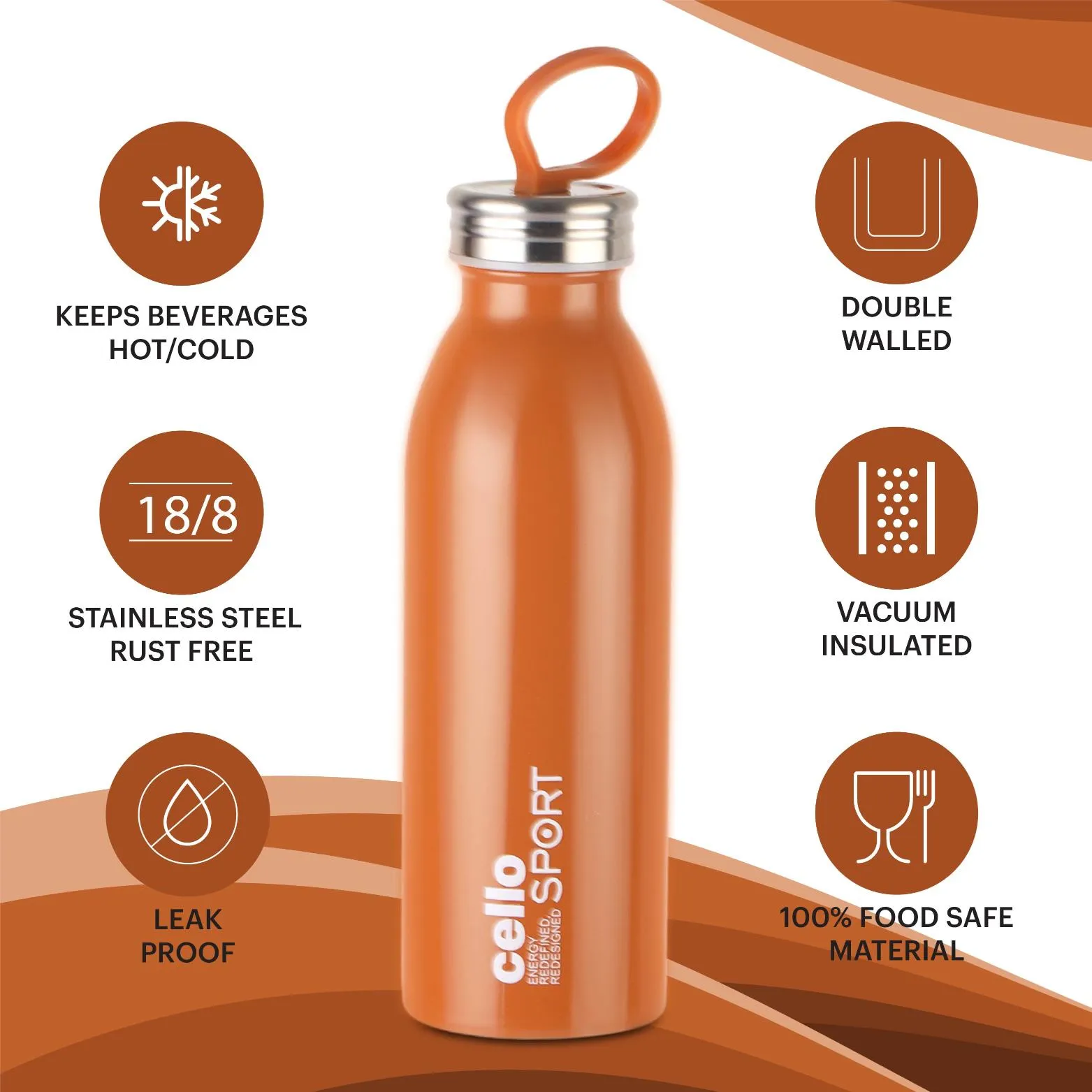 Nios Flask, Vacusteel Water Bottle, 500ml