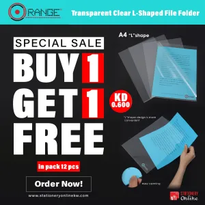 Orange™ Transparent Clear L-Shaped File Folder