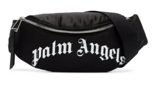 PALM ANGELS - curved-logo belt bag