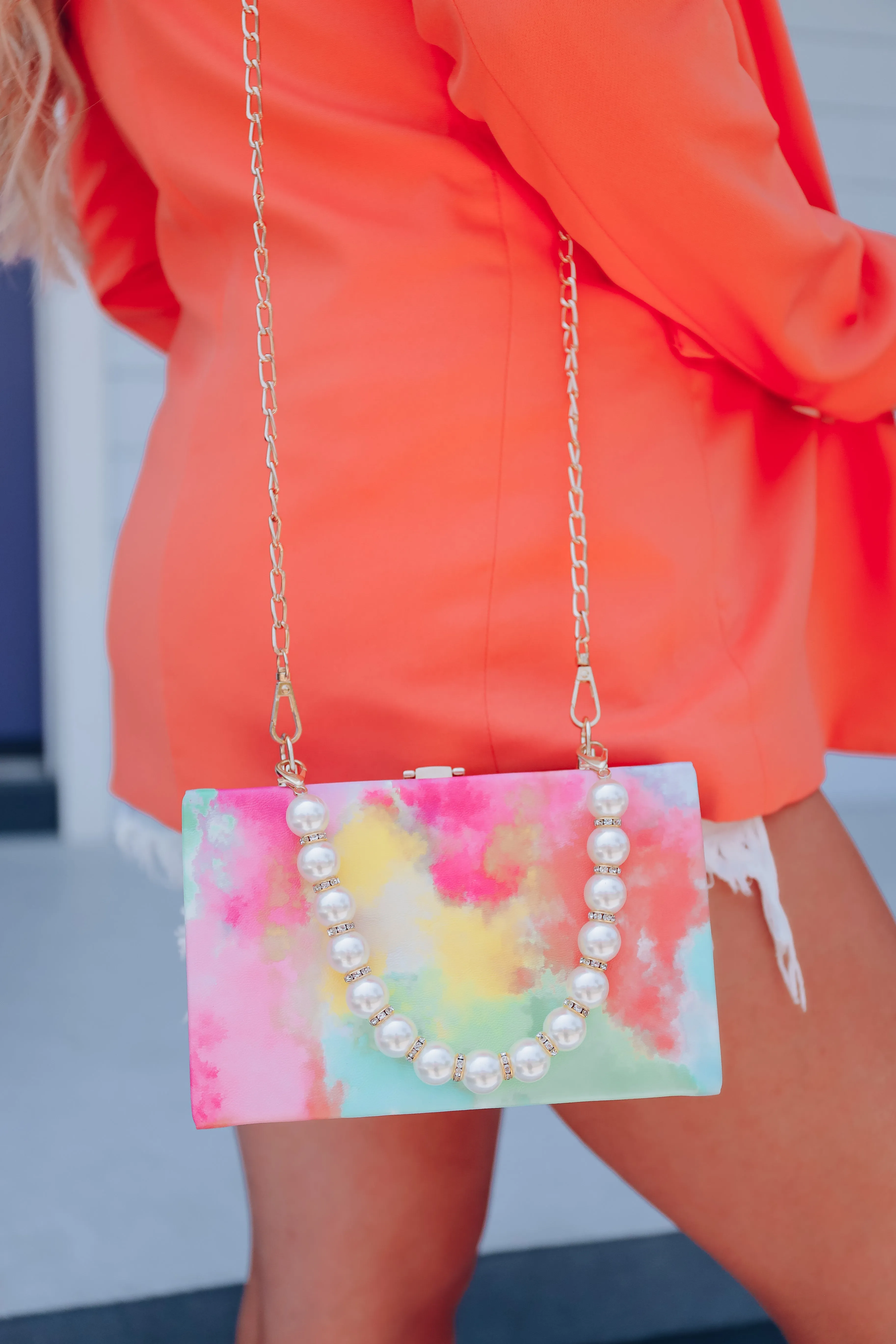 Pearl Watercolor Clutch/Crossbody - Multi