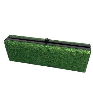 Philip Treacy Show Stopper Green Sequin Evening Clutch Bag