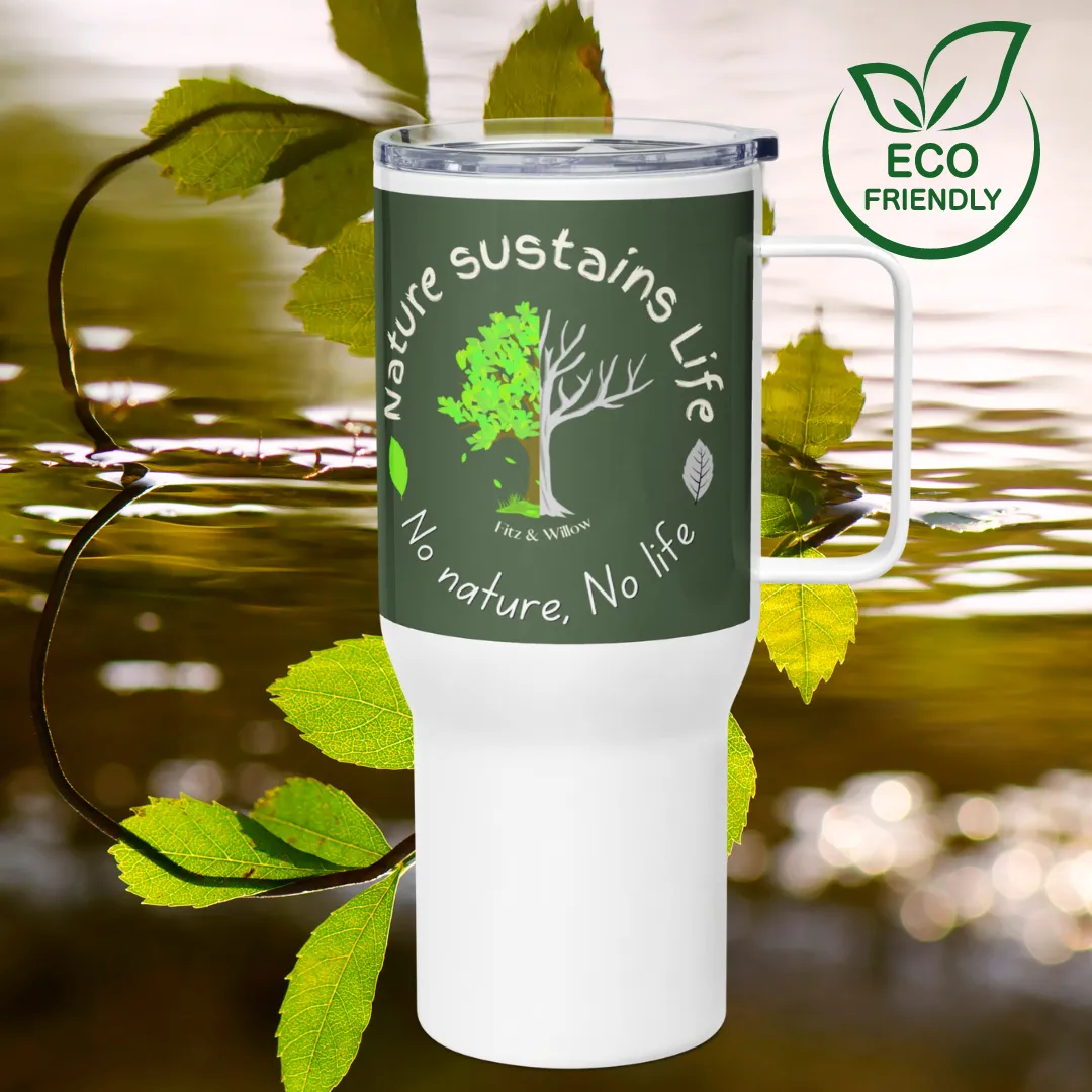 Protect Nature, Travel mug with handle