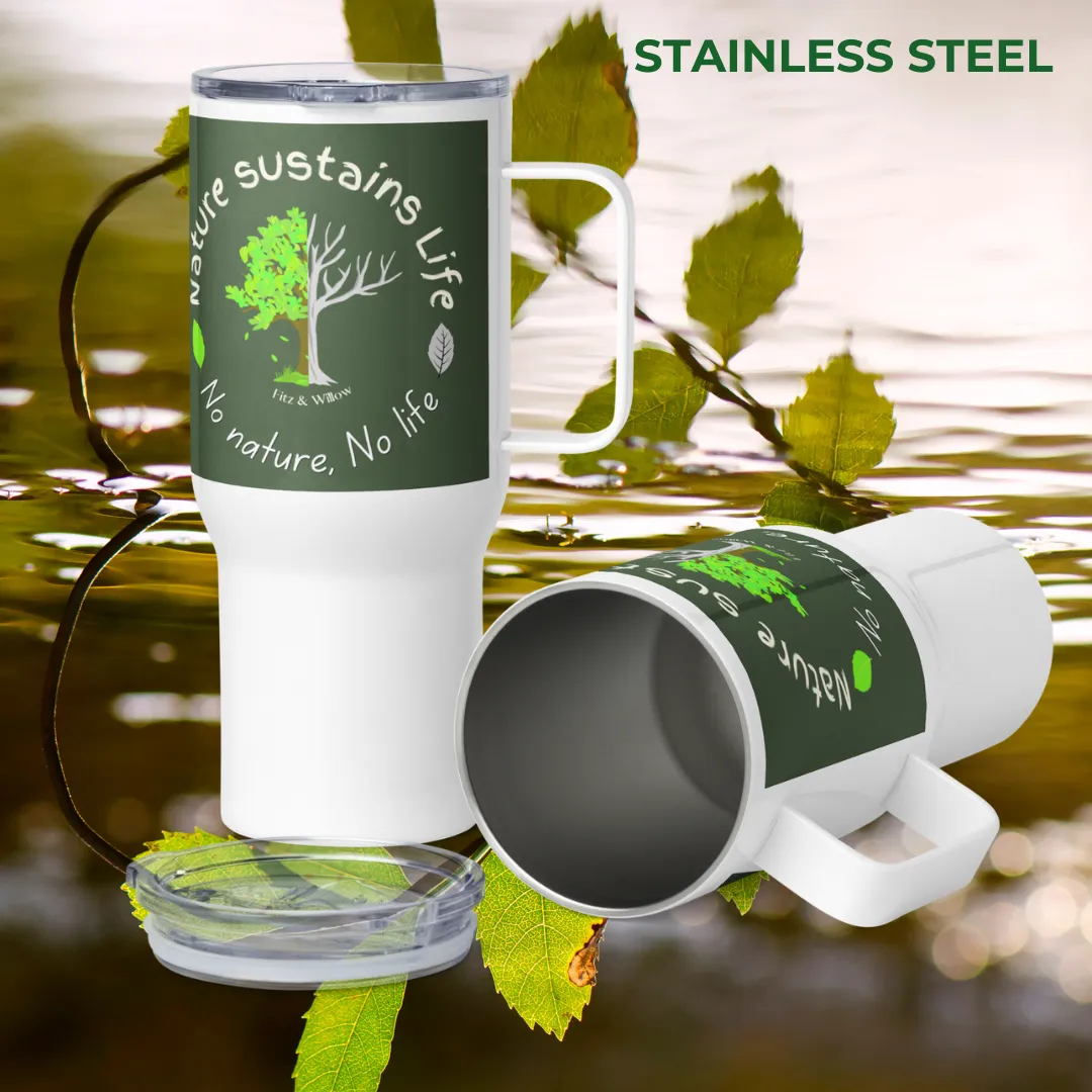 Protect Nature, Travel mug with handle