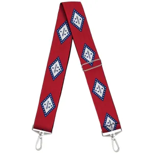 Purse Strap - Arkansas Flag Red Blue White