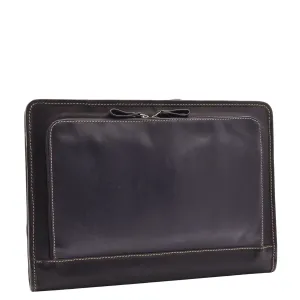 Real Leather Portfolio Case A4 Documents Bag Aero Black