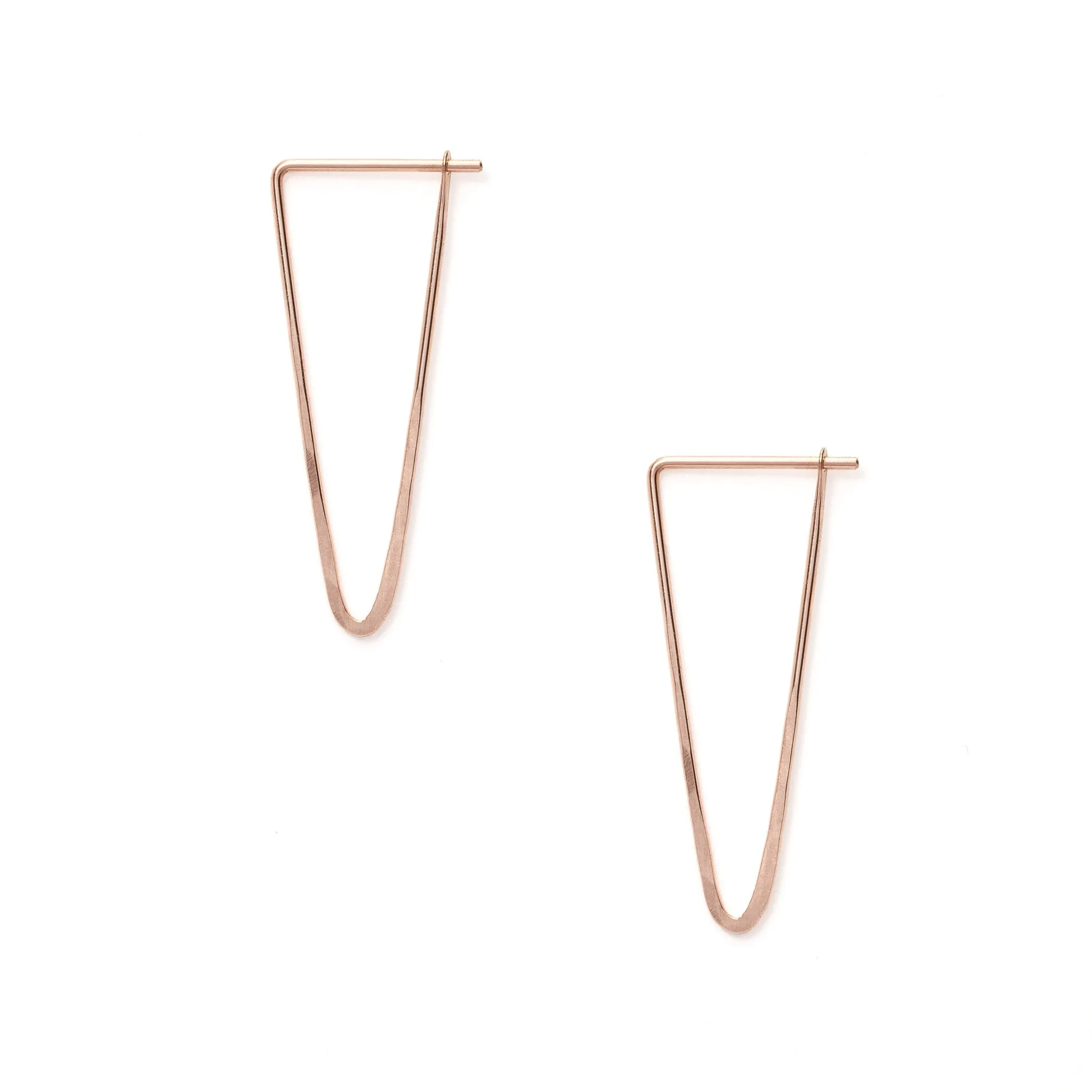 Rose Gold Peak Hoop Earrings