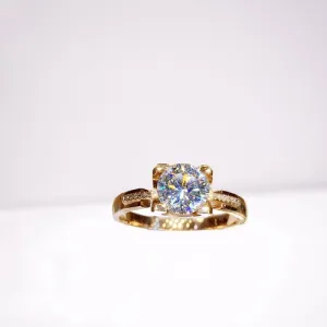 Round Excellent Cut 2.0 Ct Diamond Cow Head Engagement Ring