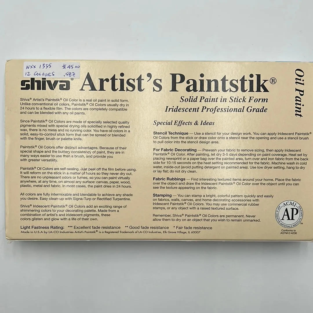 Shiva Artist's Paintstik, Colour Kit (NXX1335)