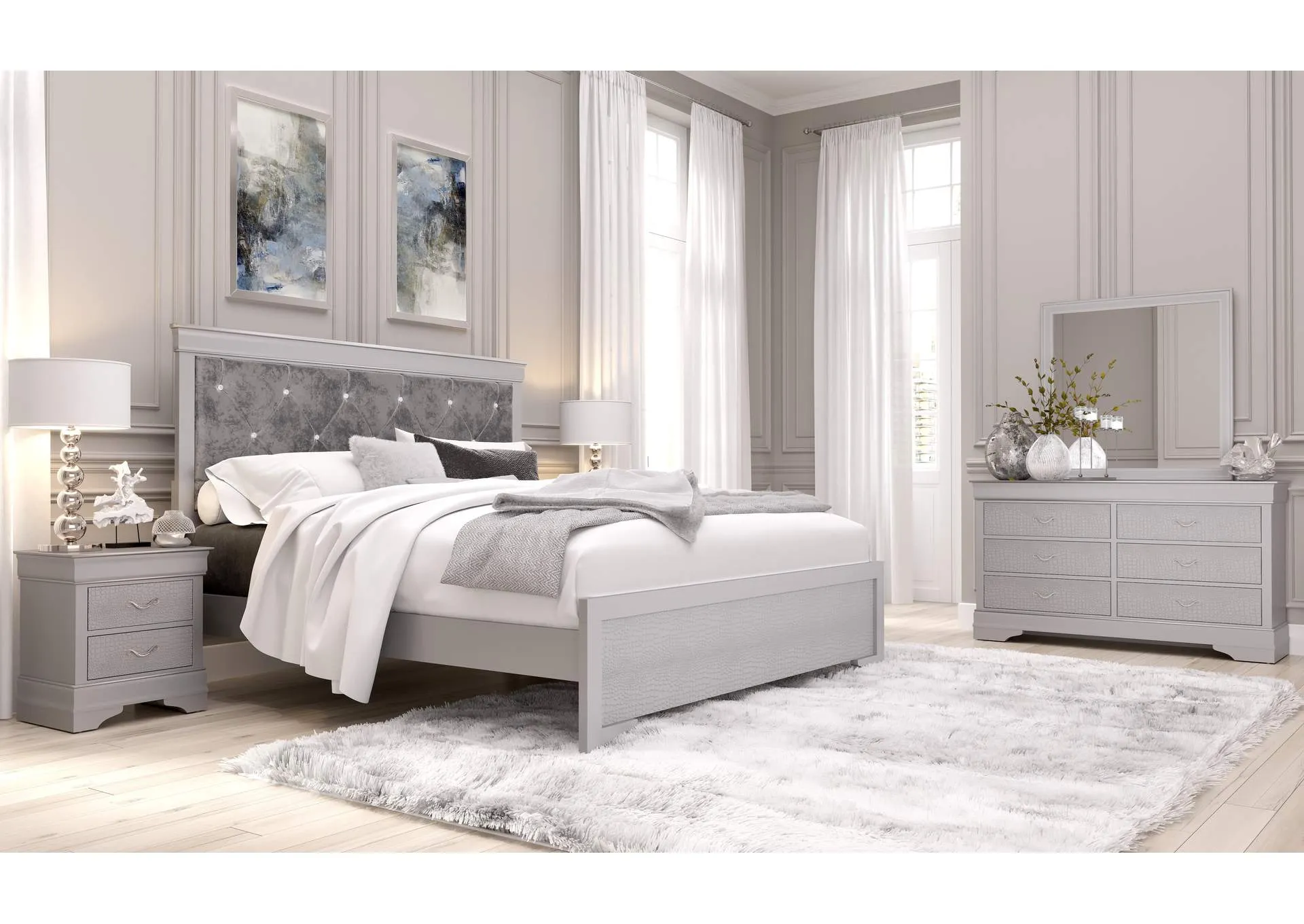 Silver Verona King Bed