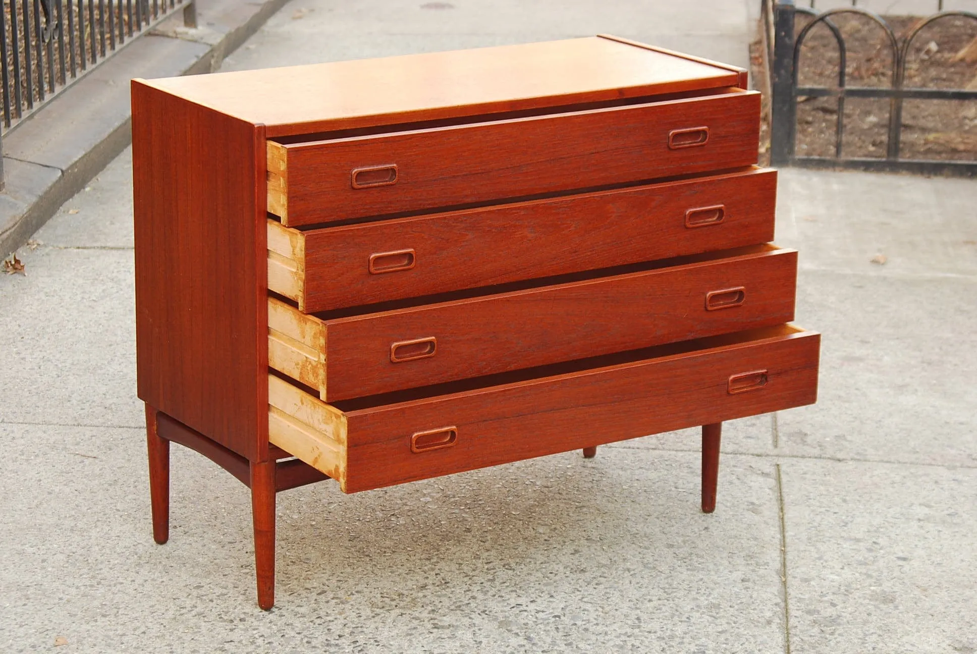 SOLD -- RESTORED DANISH MODERN TEAK DRESSER BY HOVMAND OLSEN