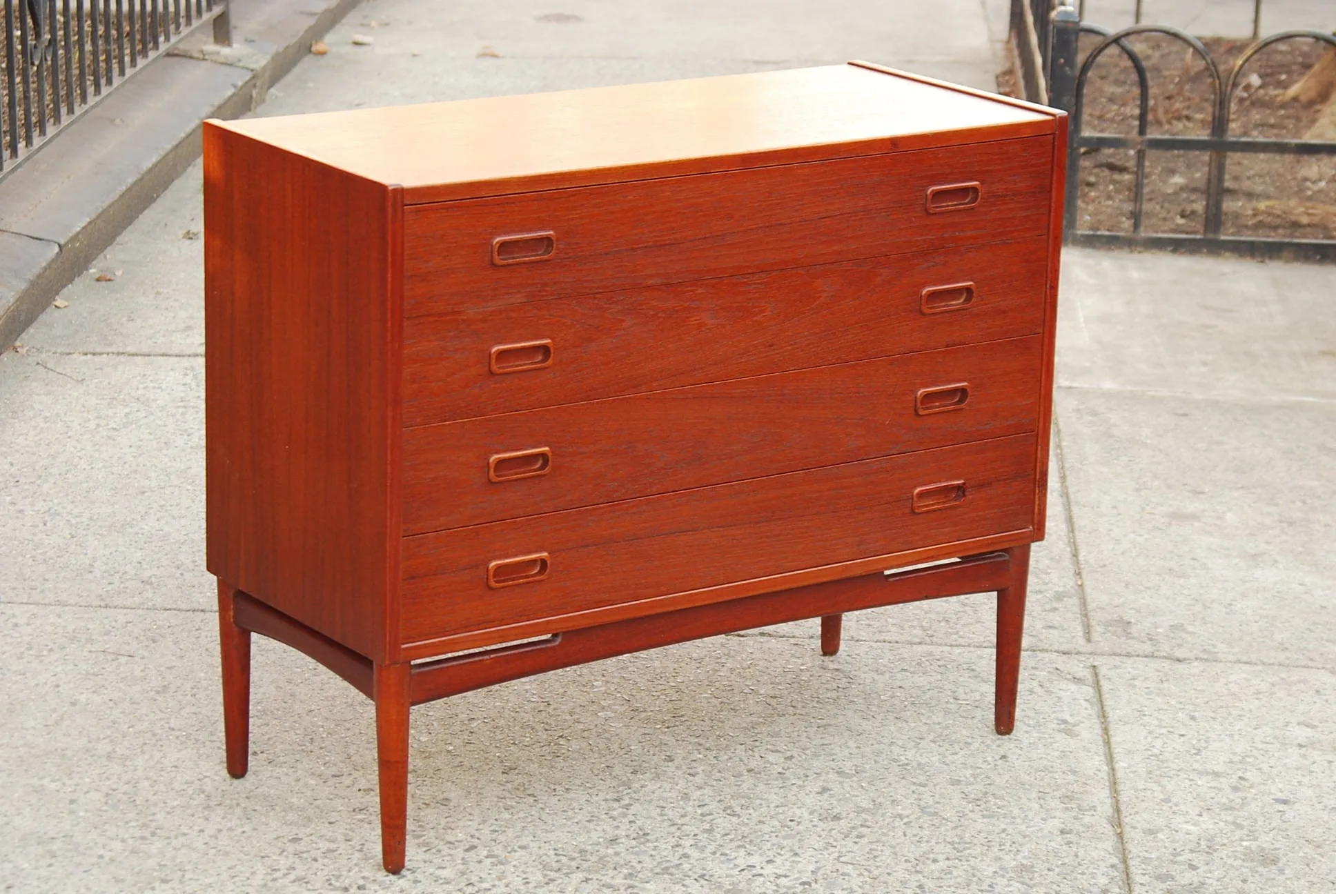 SOLD -- RESTORED DANISH MODERN TEAK DRESSER BY HOVMAND OLSEN