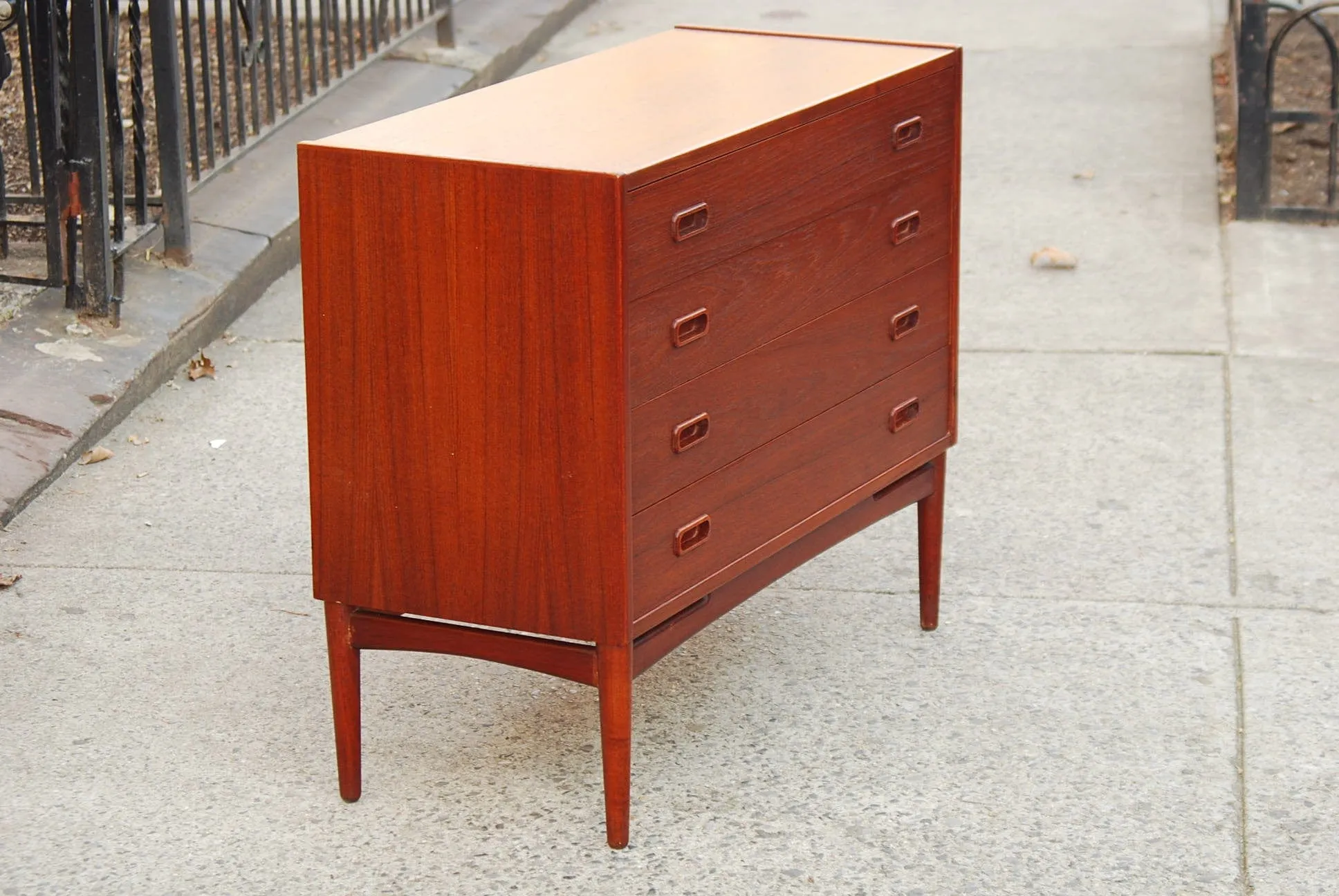 SOLD -- RESTORED DANISH MODERN TEAK DRESSER BY HOVMAND OLSEN