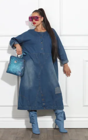 Stonewashed Denim Dress