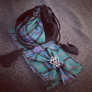 Tartan Tassel Bag With Matching Sash & Brooch