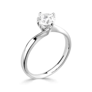 The Gladiolus Platinum Round Brilliant Cut Diamond Solitaire Engagement Ring