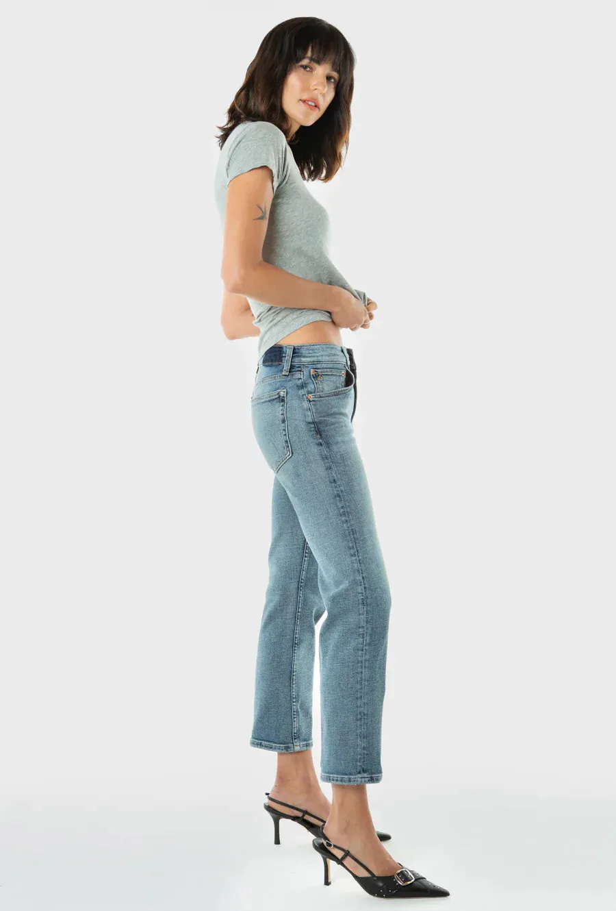 The Rae Mid Rise Straight Denim by ÉTICA - Stellar