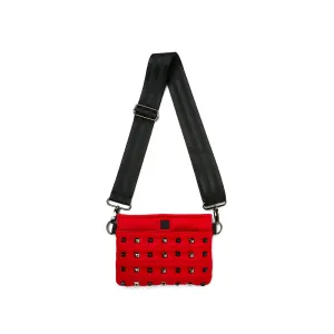 Think Royln Bum Bag Crossbody in Studded Lipstick Red