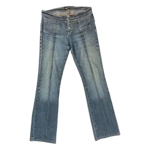 Vintage Y2K 00s Blue Distressed Bootcut Low-Rise Denim Jeans S 10