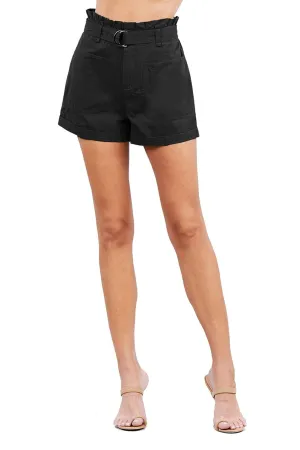 Women's Rolled Up Paperbag Cotton Casual Short with IDE Pocket